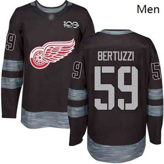 Red Wings #59 Tyler Bertuzzi Black 1917 2017 100th Anniversary Stitched Hockey Jersey